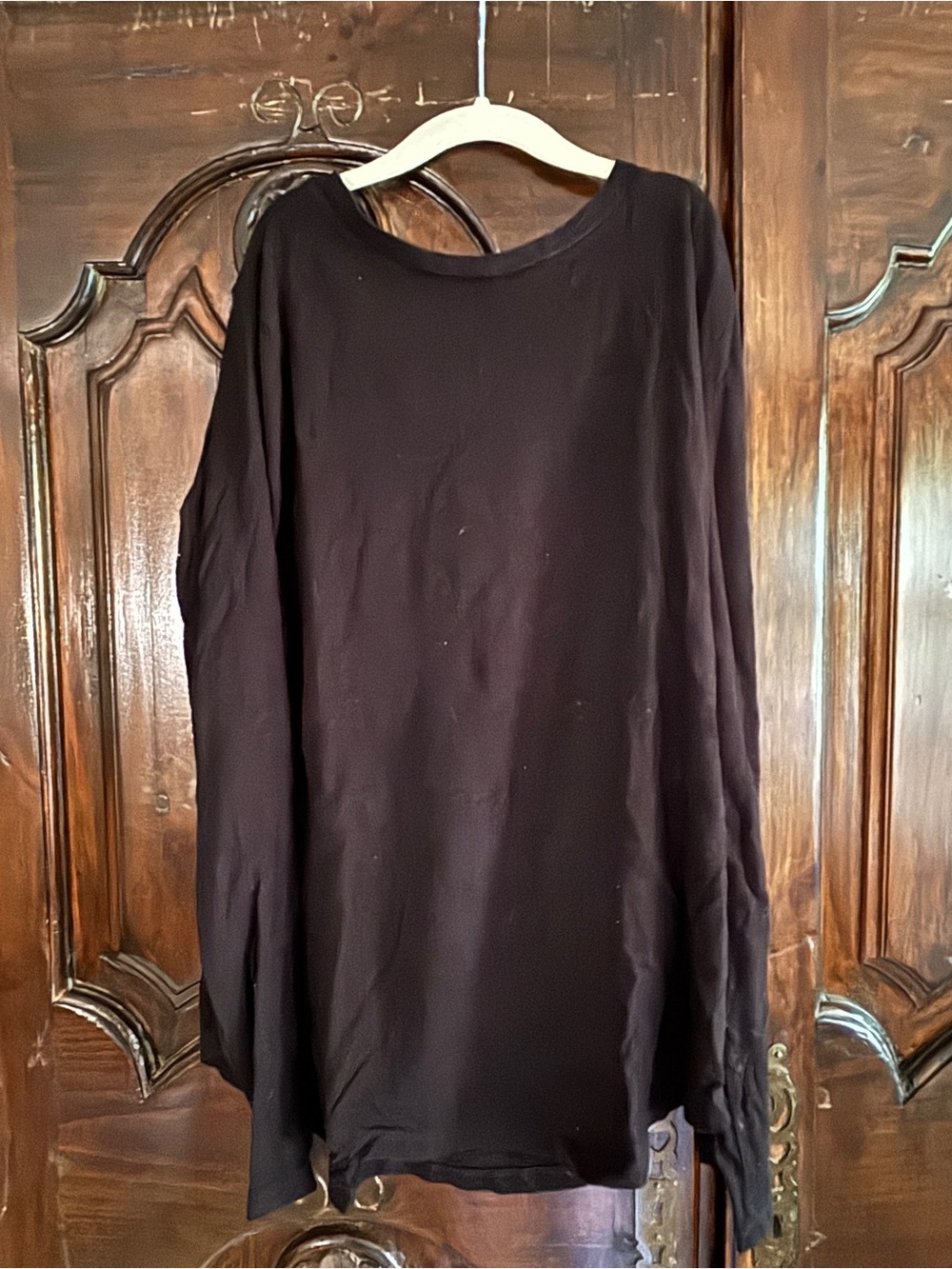 Eileen Fisher Black Long Sleeve Crewneck Top